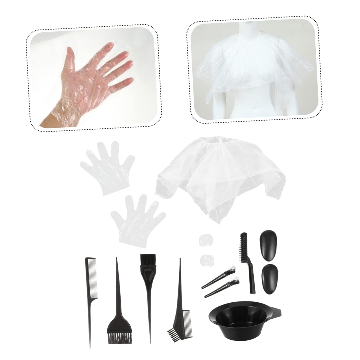 11Pcs Set Hair Color Kit Hair Dye Kit Hair Dye Tools Hair Dying Salon Dyeing Kit Hair Coloring Supplies Hair Tint Kits Hair Tinting Tool Hair Dye Gloves Plastic