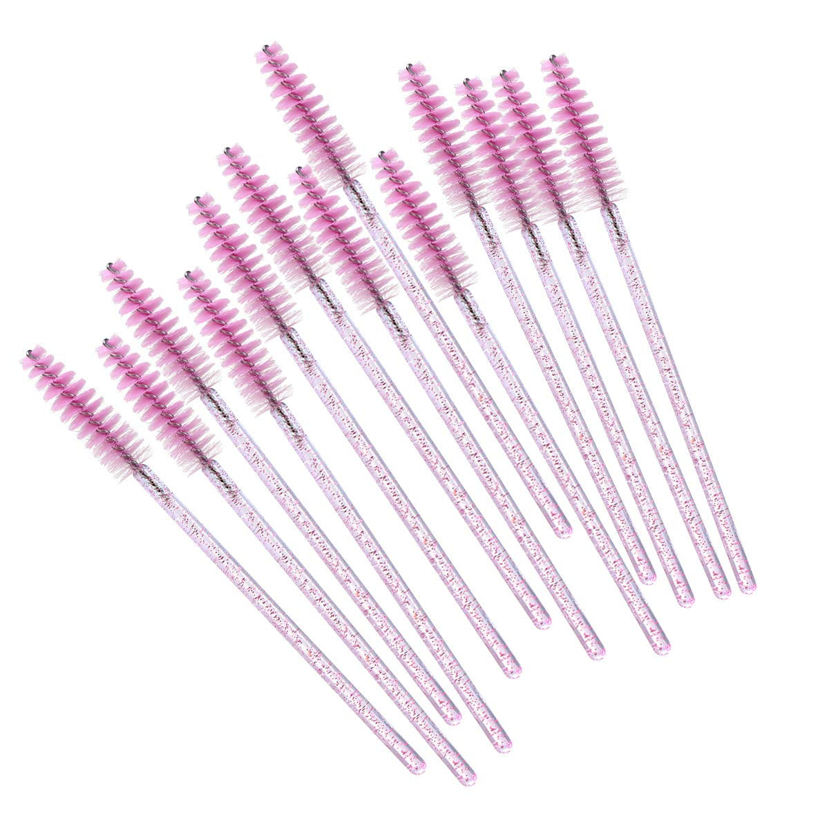 100 PCS Disposable Mascara Brushes Crystal Eyelash Brushes Mascara Wands Applicator Eyelash Extensions Makeup Tools Eyebrow Brush (Pink)